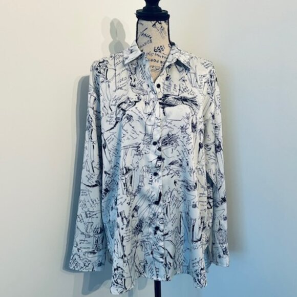 Karl Lagerfeld Sketch Button Up Classic fit Ladies Blouse - Size Medium - Picture 17 of 17